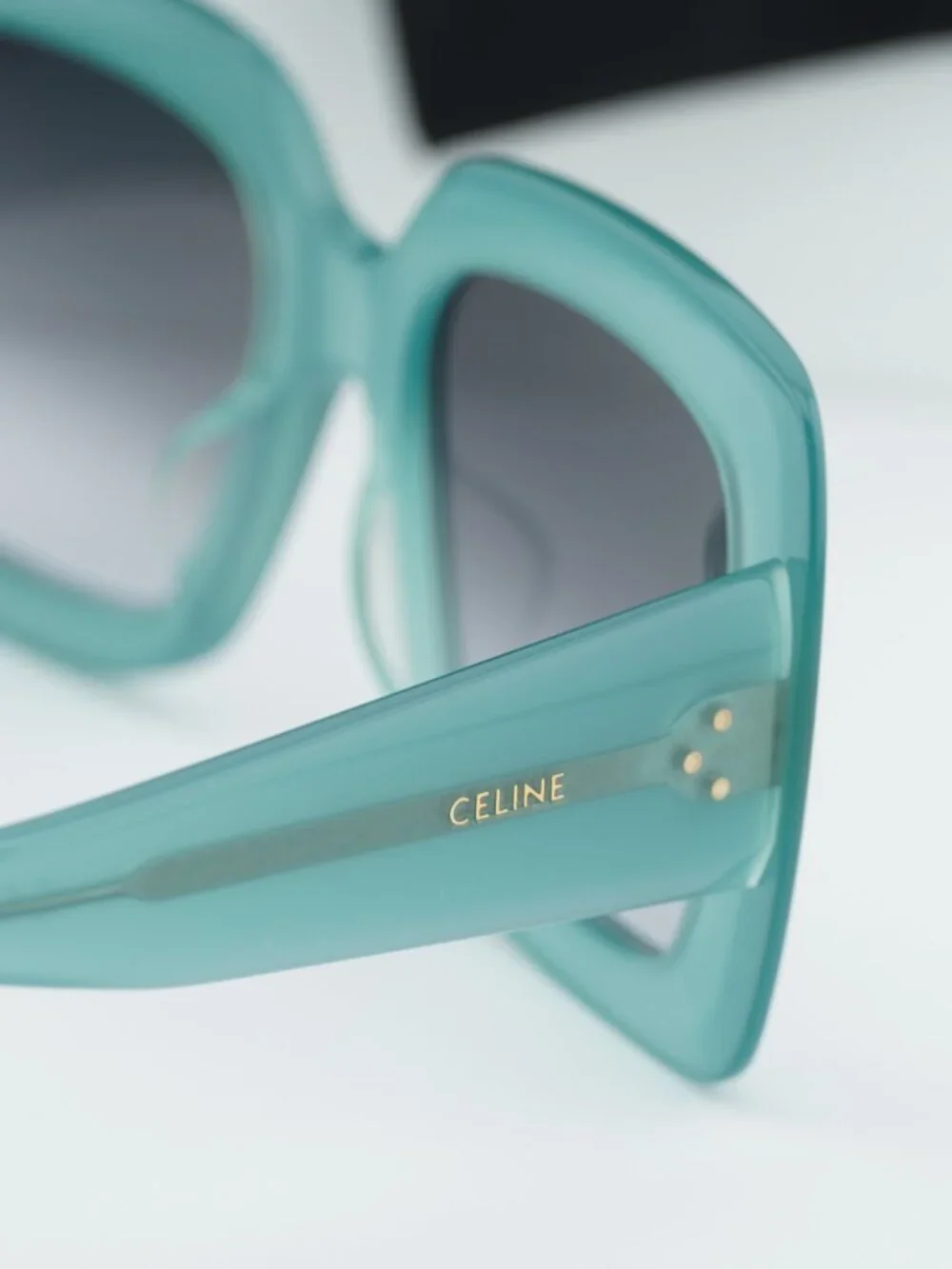 Celine PARIS CL40263I 93B Square Sunglasses - Teal / Grey